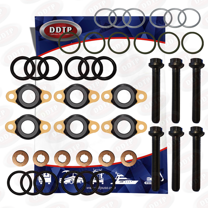 Injector Seal Kit with Bolt and Cup Sealing Ring Detroit Diesel DD15 Six Pack (A4600700987)