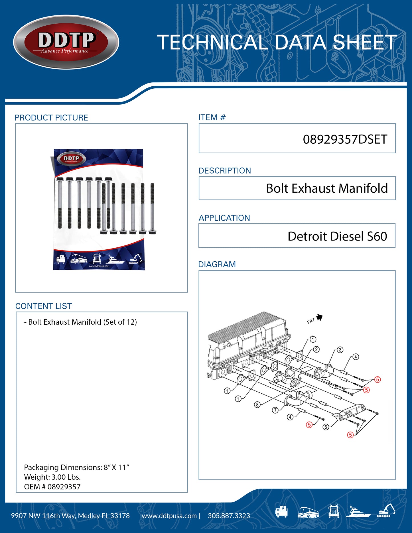 Bolt Exhaust Manifold S60 (Set of 12)
