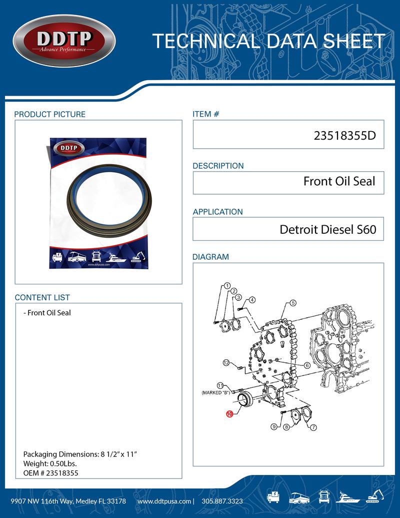 Front Oil Engine Seal S60 12.7/14L ( 23518355 )