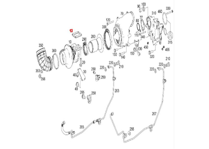Turbo Mounting Gasket-Seal Kit DD15 (A4730960280)