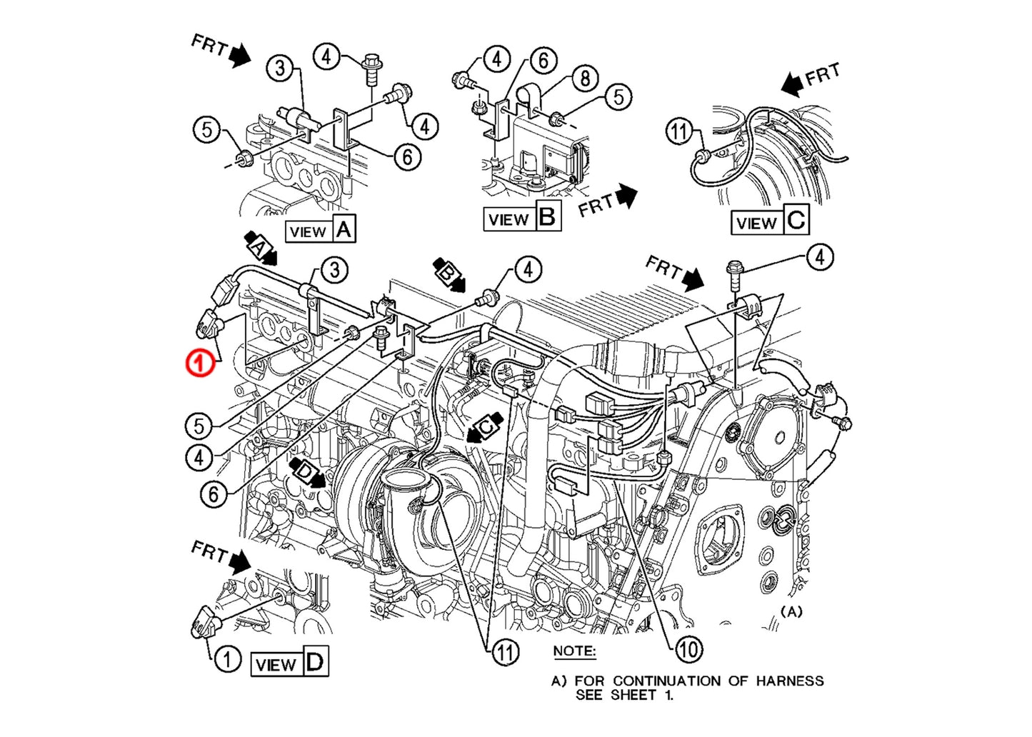 Coolant/Oil Temperature Sensor S60 12.7L EGR, 14L
