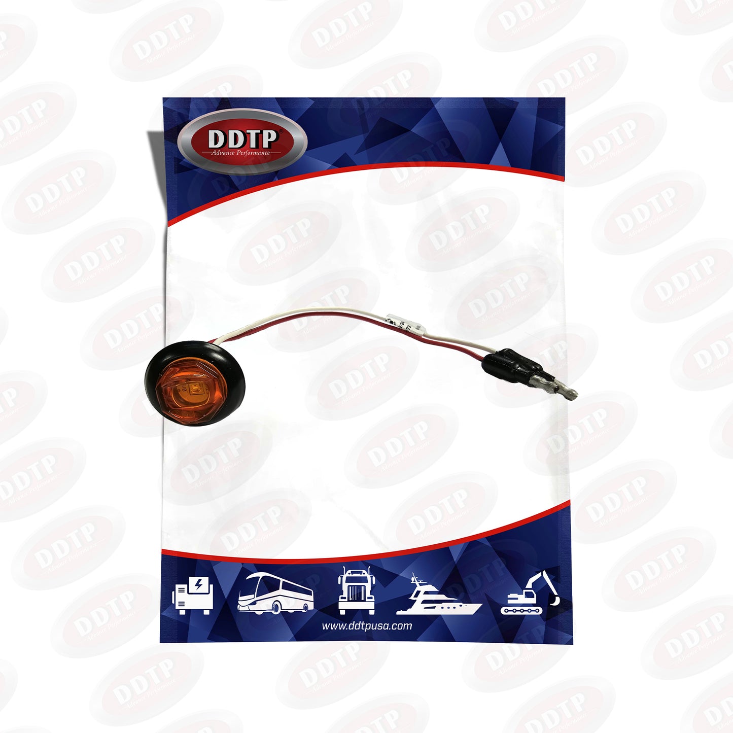 3/4" M/C 1 Led Light Amber, Pc Rated, 12/24V, W/Grommet And Direct Pigtail
