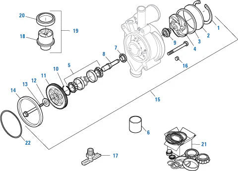 Water Pump Assembly for Detroit Diesel Series 60 12.7L & 14.0L EGR Engines (23535017)