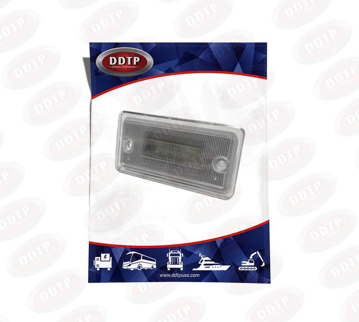 Clear LED Cab Marker Light, Rectangular Flush Mount (Female Plug Connector)(Freightliner)
