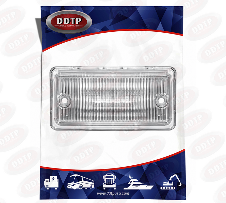 Clear LED Cab Marker Light, Rectangular Flush Mount Female Plug Connector for Freightliner Cascadia, Century, Columbia & Classic Models