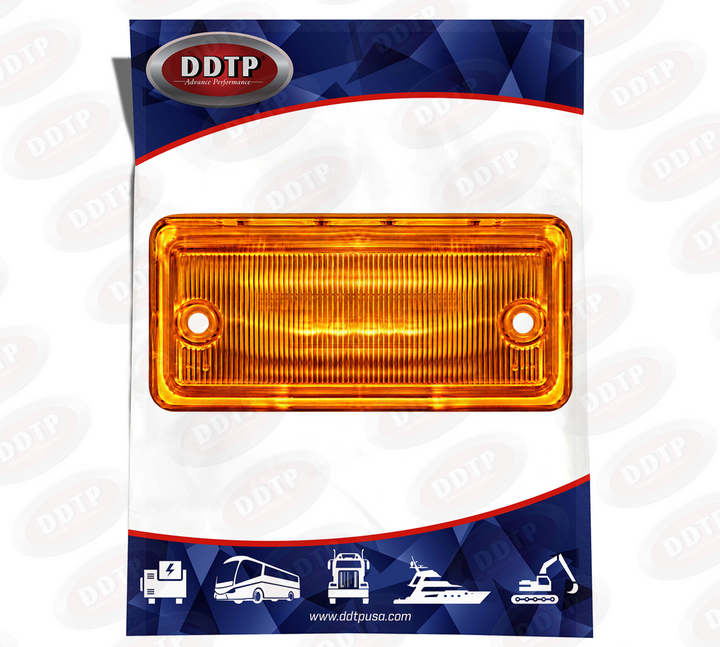 Clear LED Cab Marker Light, Rectangular Flush Mount Female Plug Connector for Freightliner Cascadia, Century, Columbia & Classic Models