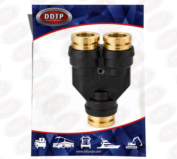 Composite Y Connector Push-In Fitting  1/2" X 1/4" X 3/8"
