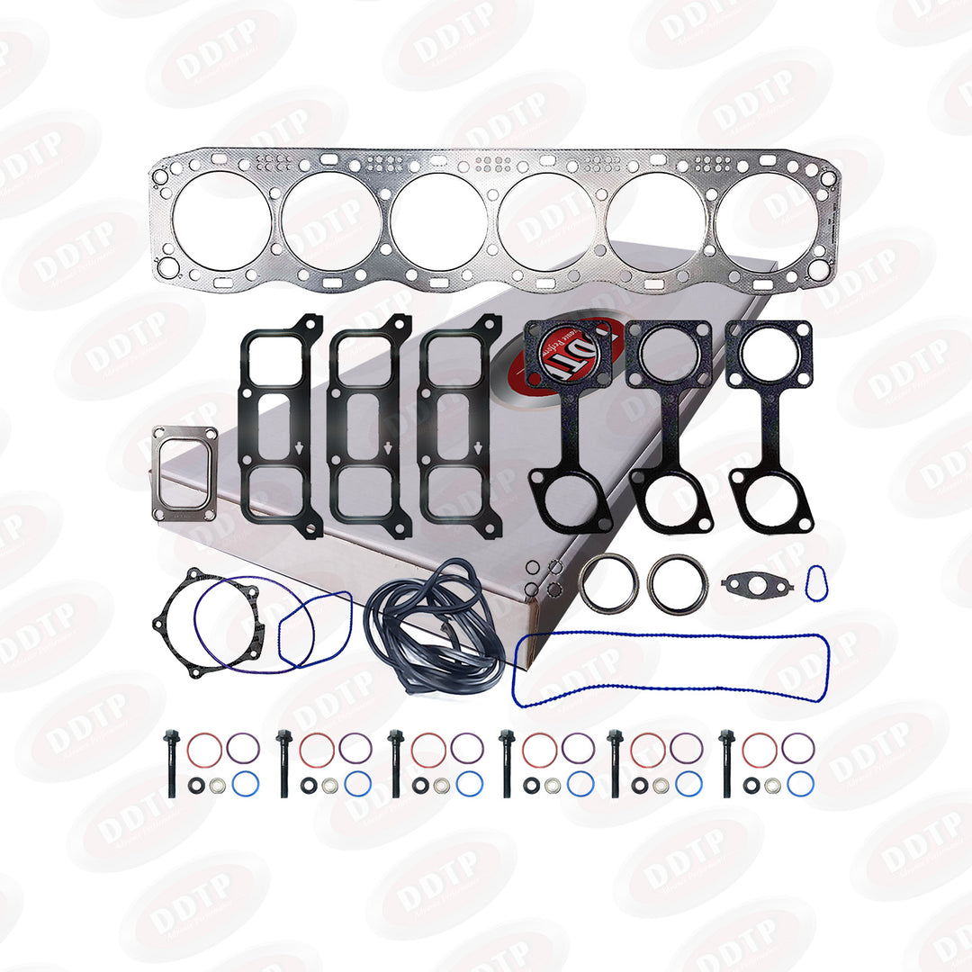 Gasket Kit Head with Injector Seal Kit (6 Pack) and Valve Cover Gasket S60 14L (23536442)