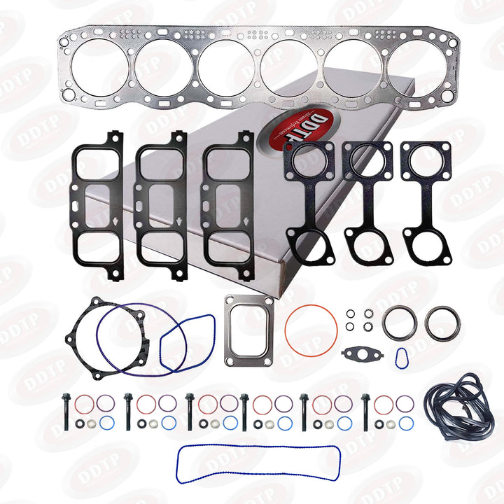 Gasket Kit Head with Injector Seal Kit (6 Pack) and Valve Cover Gasket S60 14L (23536442)