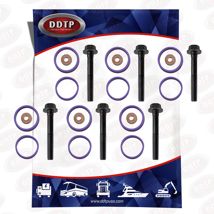 Kit de juntas tóricas y arandelas de inyector con perno 14L 2007 (23537123, juego de 6)