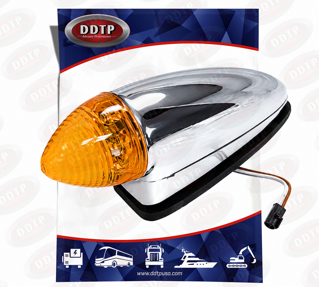 Chrome Body LED Cab bullet Marker Amber Light Mack