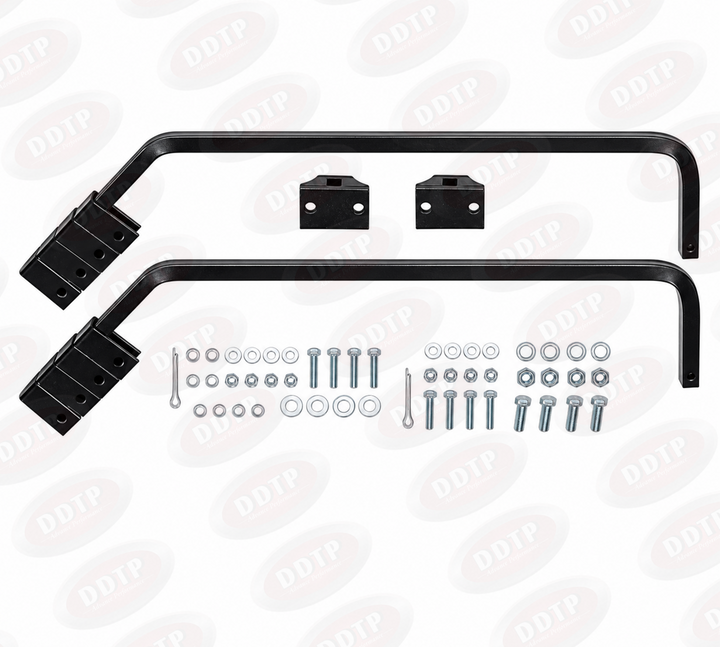 Angled Heavy Duty Mud Flap Hanger Universal Square Bar 27.42" Kit with Hardware Set of 2