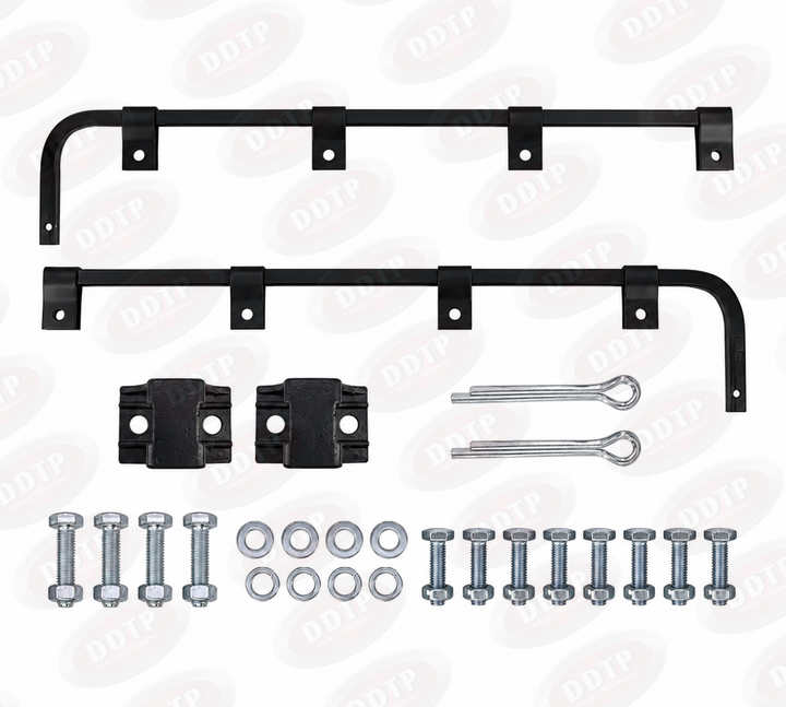 Straight Heavy Duty Mud Flap Hanger Universal Square Bar 29.75" Kit with Hardware Set of 2