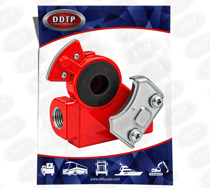 Gladhand 38° Emergency Powder-Coated Aluminum Rubber Red
