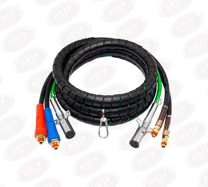 3 in 1 (12 FT) ABS & Power Air Line Hose Wrap 7 Way Electrical Cable with Handle Grip ( 451097 )