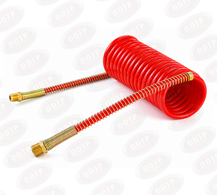 Aire en espiral rojo de 12 pies con cables de 6" y 1/2" NPT