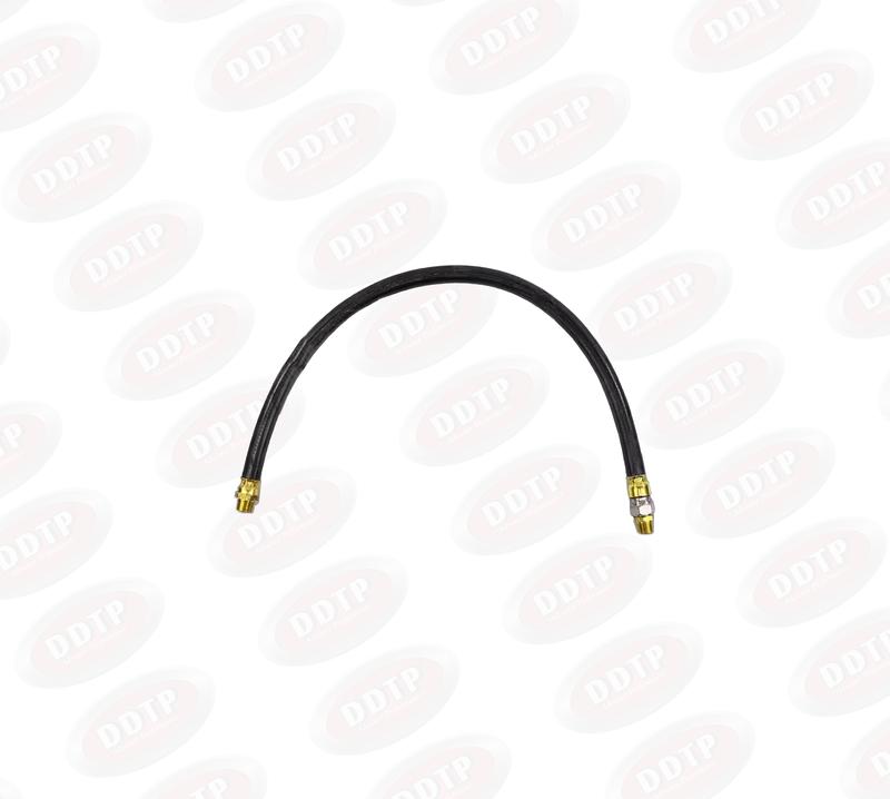 3/8" ID x 36" Air Brake Hose Assembly, 1/4" Male Fixed x 1/4" Male Rigid Swivel, Black (453136)