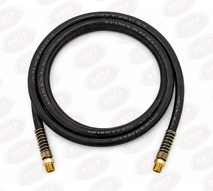 15FT Standard 1/2" Fix Black Hose Assembly 3/8” With Spring Guards