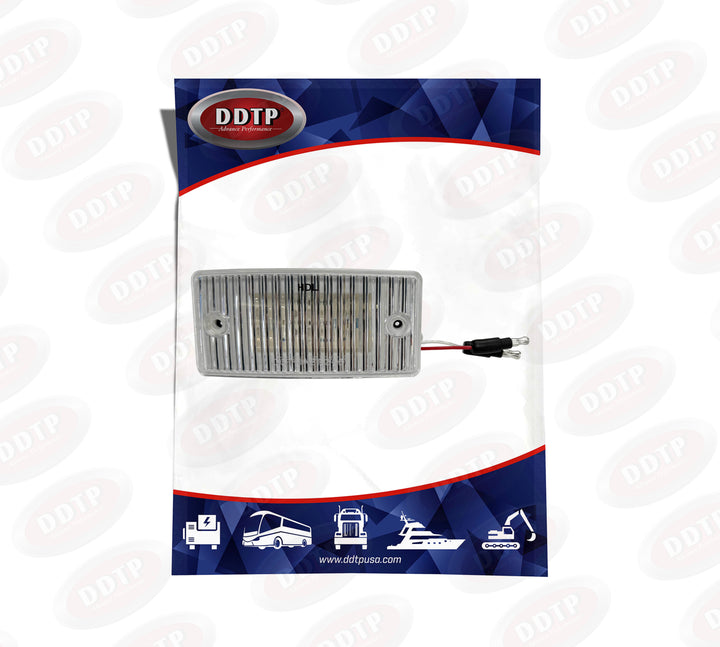 Clear LED Rectangular Flush Mount Cab Marker Light(Hardwire)(Freightliner)