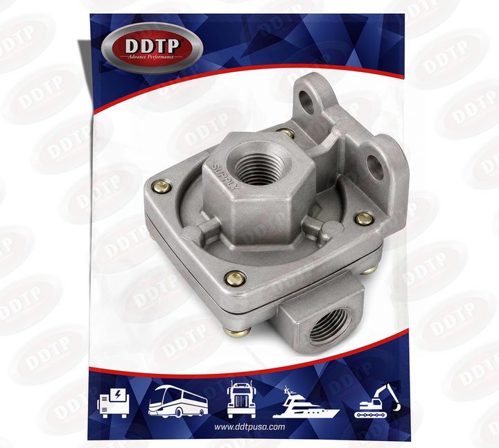 QR-1 Style Quick Release Air Brake Valve (Supply 3/8”, Delivery 3/8”, Exhaust 1/2”)