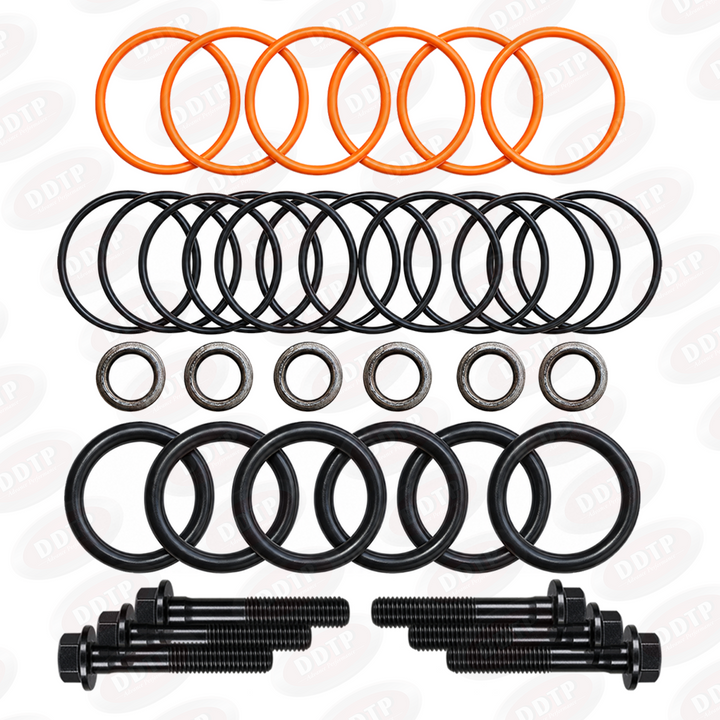 Kit de sellos de inyector para motor Detroit Diesel serie 60 de 12,7 l (paquete de seis)