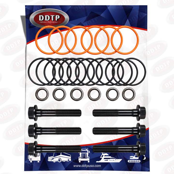 Kit de sellos de inyector para motor Detroit Diesel serie 60 de 12,7 l (paquete de seis)