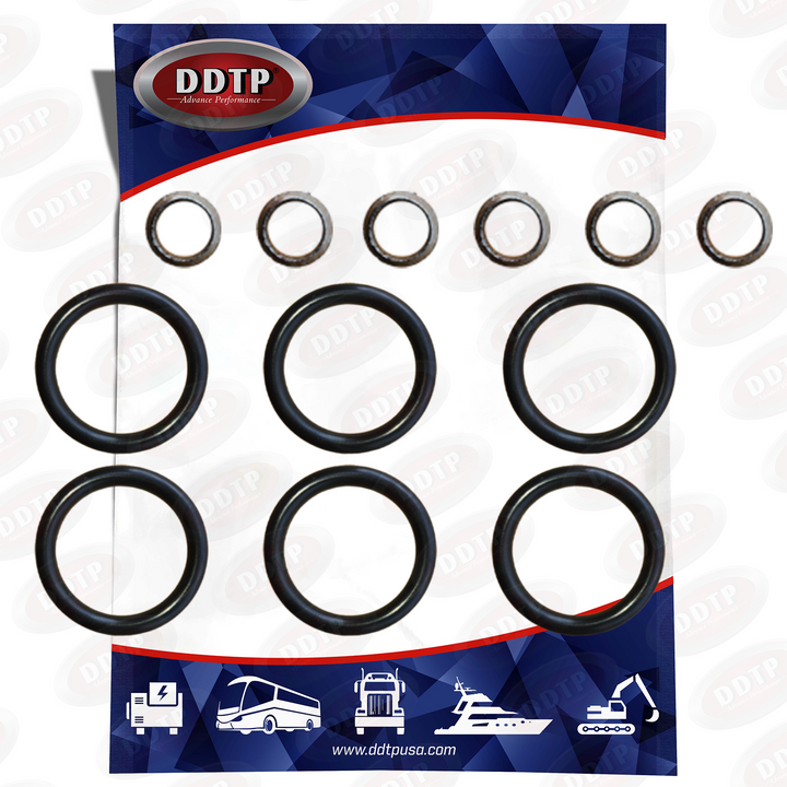 Injector Graphite and Seal Ring Lower for Detroit Diesel Engine Series 60 12.7L (Six Pack)