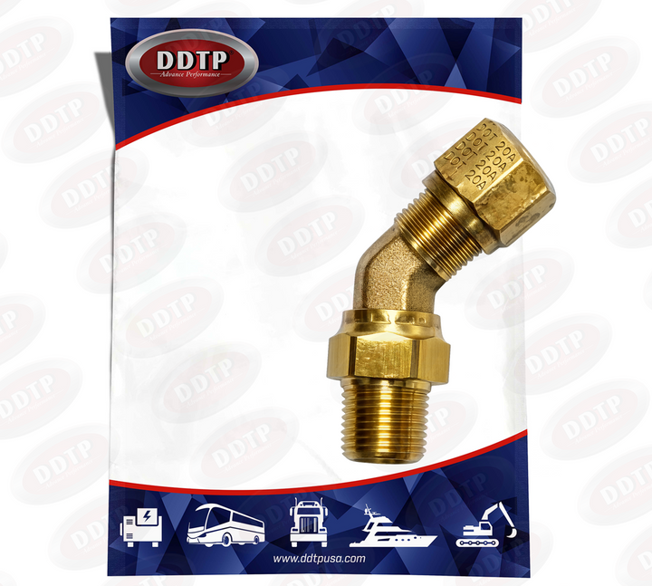 Adaptador de conexión giratorio de latón de 45° de 3/8" x 3/8" (diámetro exterior del tubo de 3/8")