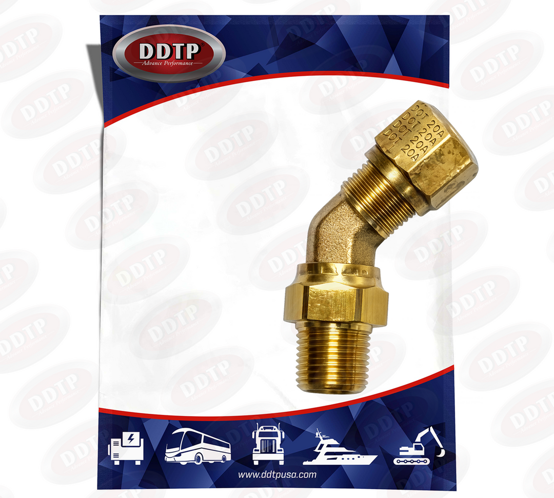 Brass 45° Swivel Fitting Adapter 1/2" x 3/8"(Tube O.D. 1/2")