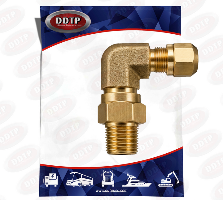 Brass 90° Swivel Fitting Gladhand Adapter Tube O.D. 3/8"