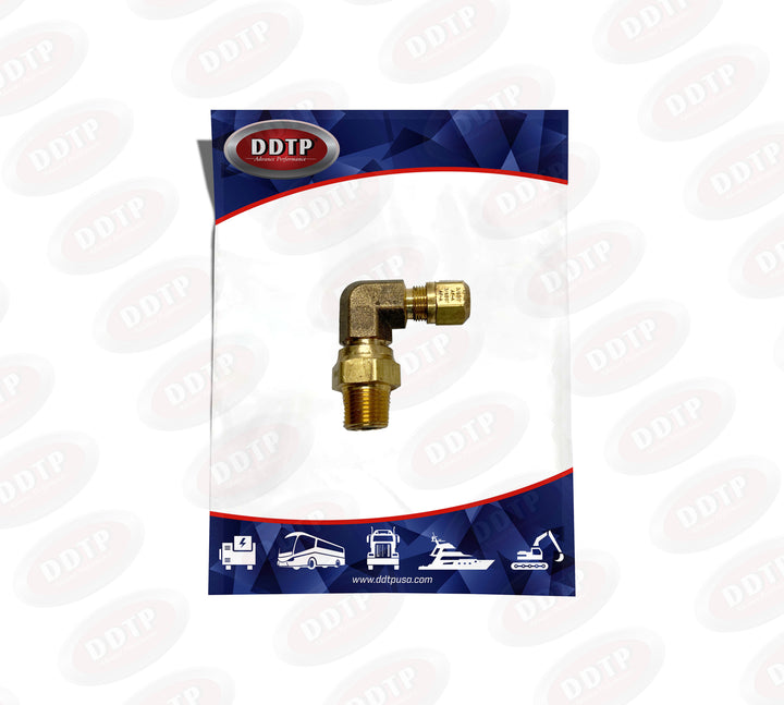 Adaptador de latón con conexión giratoria de 90° (tubo de diámetro exterior de 3/8")