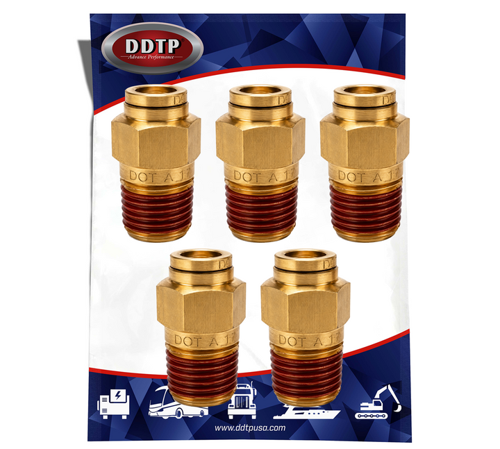Conector macho de 1/4" de diámetro exterior x 3/8" NPT (juego de 5)
