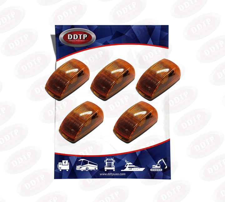 Amber LED Cab Marker Light with Factory 2 Pin Connector (Freightliner M2) (Set of 5)