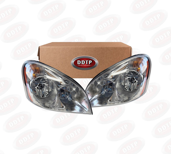 Headlamp Assembly Set W/ Optical Lens Chrome (1 RH + 1 LH)(Cascadia 08-17)(A06-51907-006, A06-51907-007)
