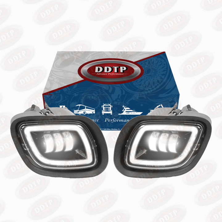LED Fog Light Set Left & Right Freightliner Cascadia 2008 and Up (A06-51909-000 & A06-51909-001)