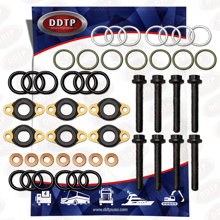 Kit de sello de inyector con perno y anillo de sello de copa DD15, paquete de seis (A4600700987)