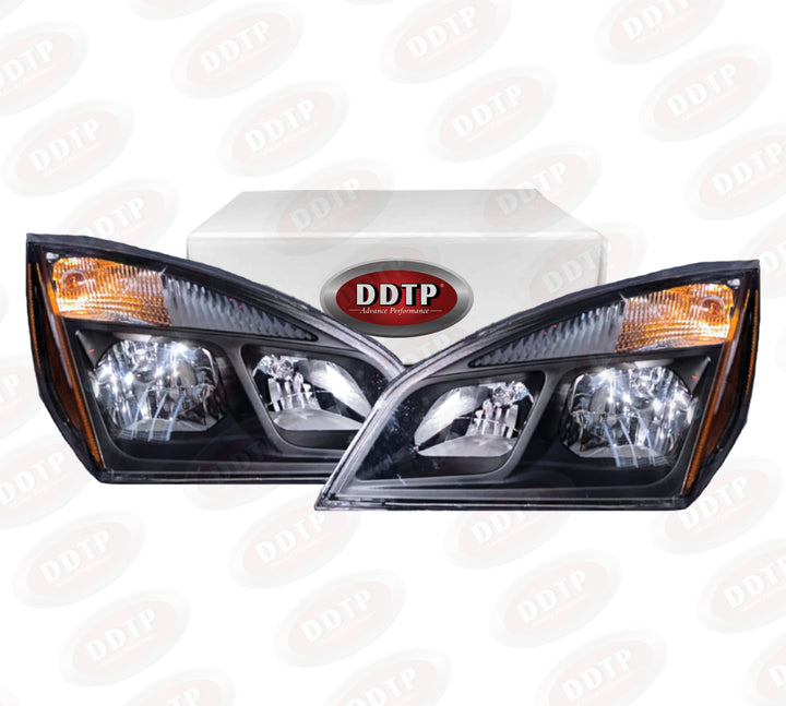 Set of 2 LH & RH Headlamp Assembly with Bulbs Freightliner Cascadia 2018-up (A66-01512-002 & A66-01512-003)