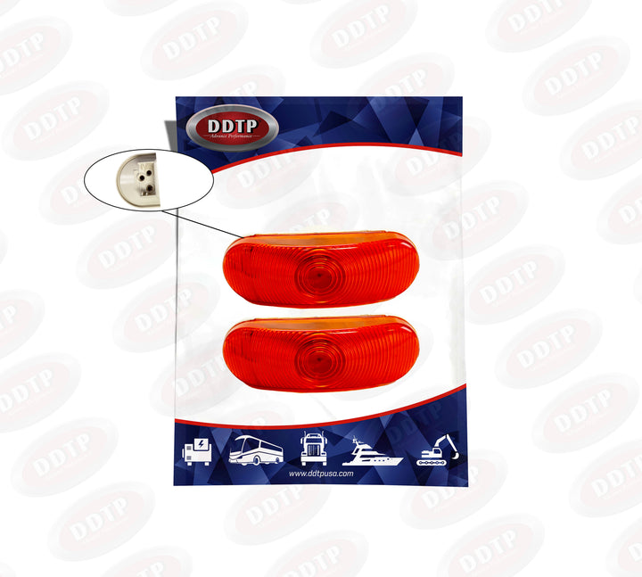 Incandescent Light Oval Side Marker, Amber (Set of 2)