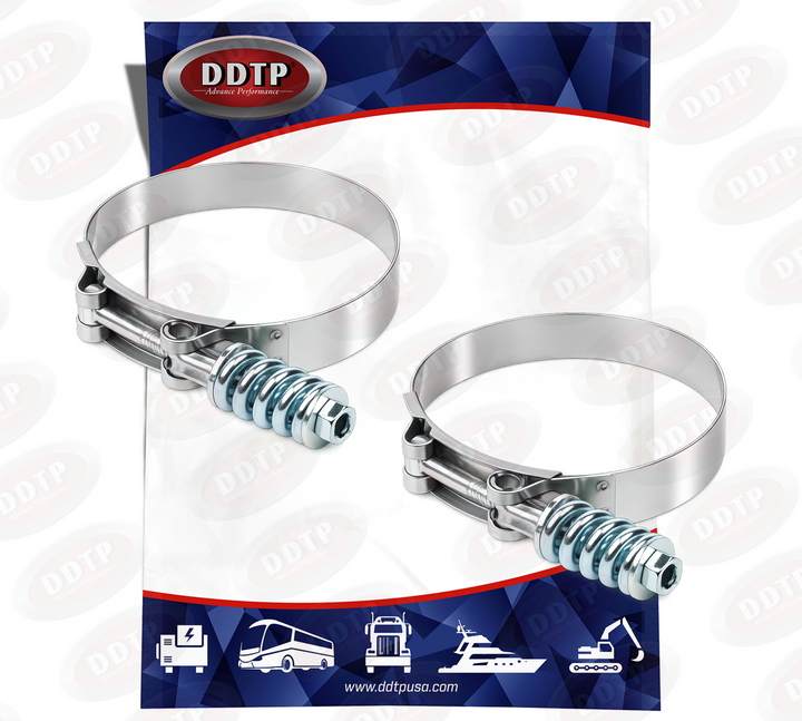 Clamp Spring Loaded T-Bolt 300SS 3/4 Band 3.25 to 3.56" (82.6-90.5MM)(75 in-lbs)(Set of 2)