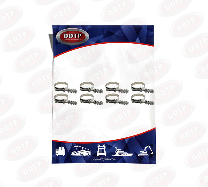 Clamp Spring Loaded T-Bolt 300SS 3/4 Band 4.063 to 4.375" (105-113MM)(75 in-lbs)(Set of 8)