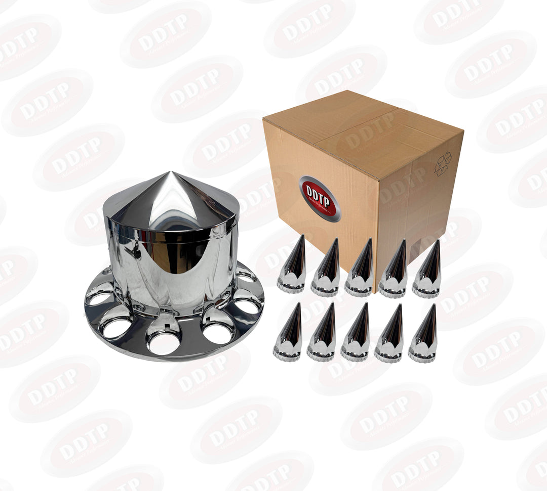 Wheel Chrome Cover Set (Cone Top)(1 Rear + 10 Lug Nut Covers)