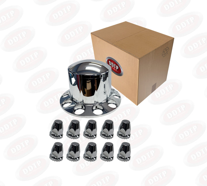 Wheel Chrome Cover Set (Flat Top)(1 Rear + 10 Lug Nut Covers)