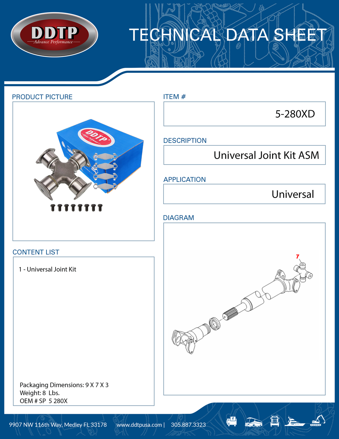 Universal Joint Kit ( 5-280XD )