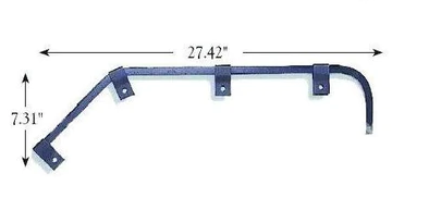 Angled Heavy Duty Mud Flap Hanger Universal Square Bar 27.42"