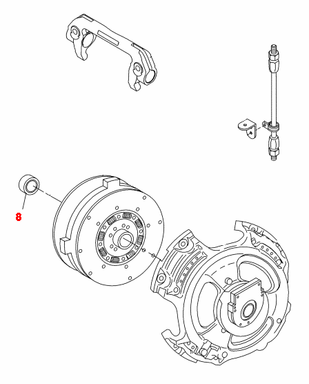 Clutch Temperature Pilot Bearing 2.833" x 1.179" High Temperature 46AX540, 5566505 ( 6306-2RS-HTD )