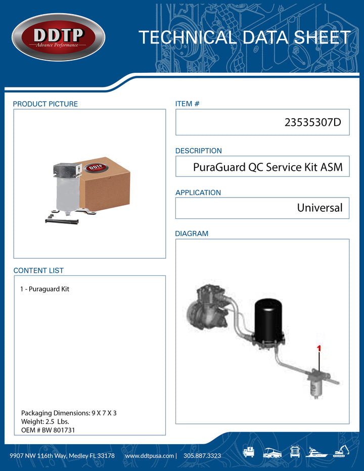 PuraGuard QC Service Assembly (BW  801731)