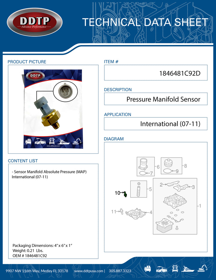 Sensor Manifold Absolute Pressure (MAP) International (07-11)