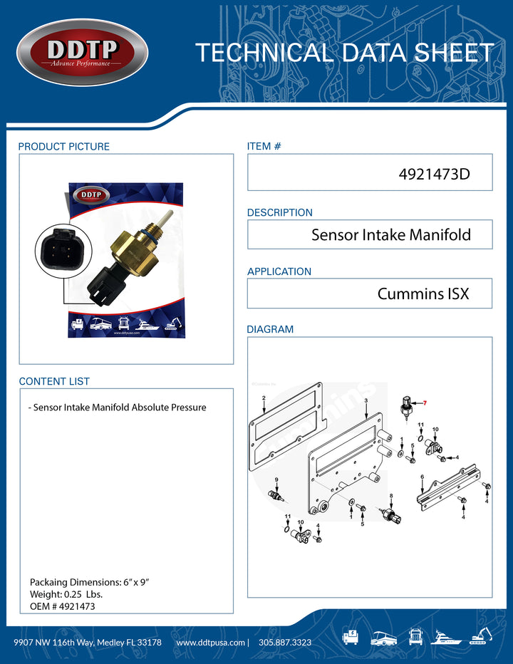 Intake Manifold Sensor Absolute Pressure (MAP) Cummins ISX (4921473)
