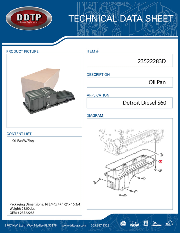 Oil Pan ASM W/ Plug S60 ( 23522283 )