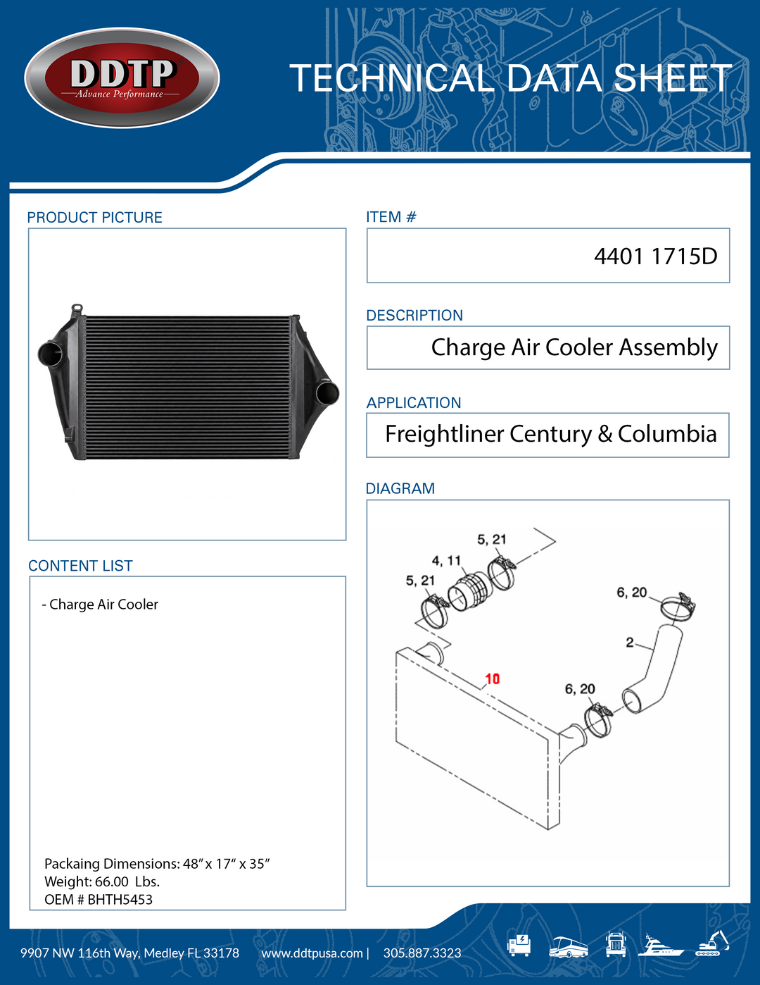 Enfriador de aire de carga Century, Columbia 03-07 (MOD 1E6017)
